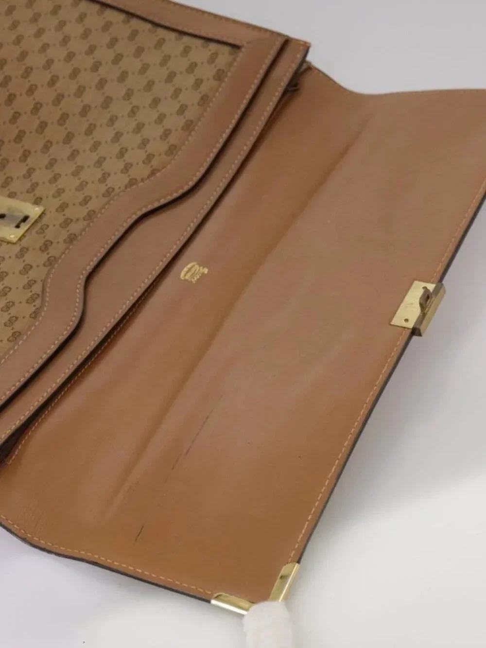 GUCCI Micro GG Canvas Clutch Bag Beige Auth ep6918